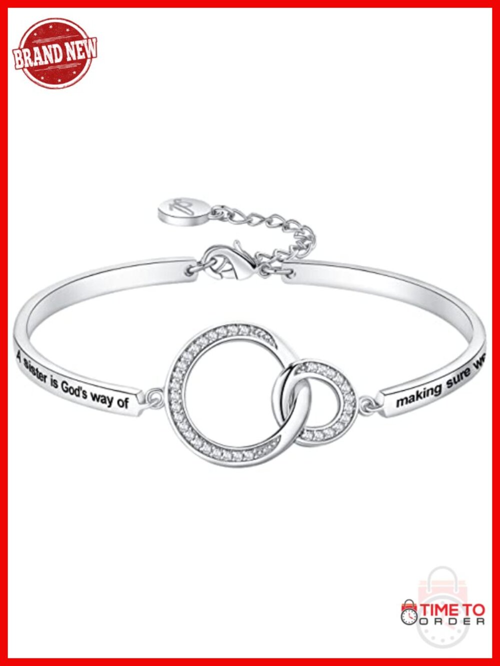 Sister Bangle Bracelet Engraved Friendship Gift Women Jewelry